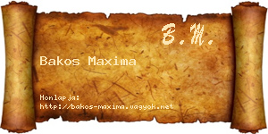 Bakos Maxima névjegykártya